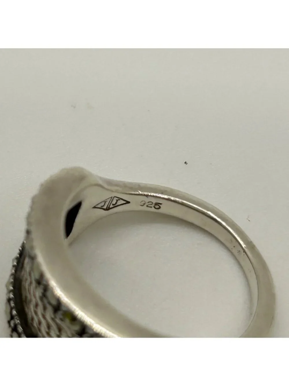 Judith Jack Sterling Silver Ring Size 7  Marcasite Woven Band Vintage 5.89 grams